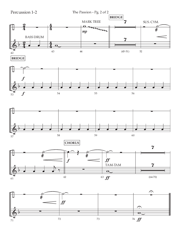 The Passion (Choral Anthem SATB) Percussion 1/2 (Lifeway Choral / Arr. Daniel Bondaczuk)