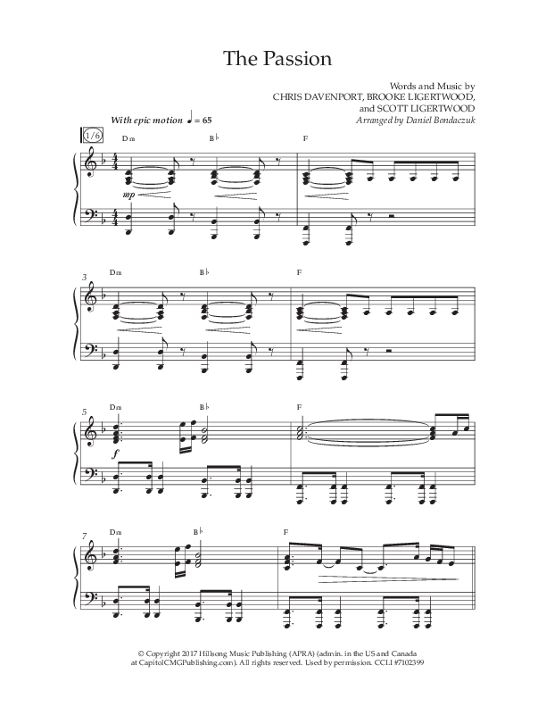 The Passion (Choral Anthem SATB) Anthem (SATB/Piano) (Lifeway Choral / Arr. Daniel Bondaczuk)