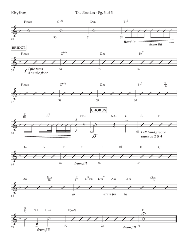 The Passion (Choral Anthem SATB) Rhythm Chart (Lifeway Choral / Arr. Daniel Bondaczuk)