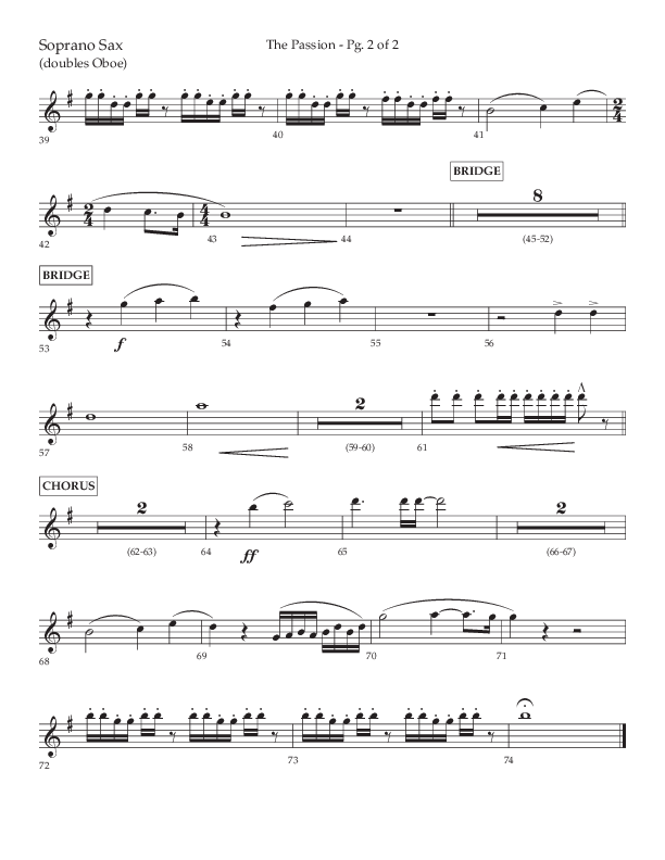 The Passion (Choral Anthem SATB) Soprano Sax (Lifeway Choral / Arr. Daniel Bondaczuk)