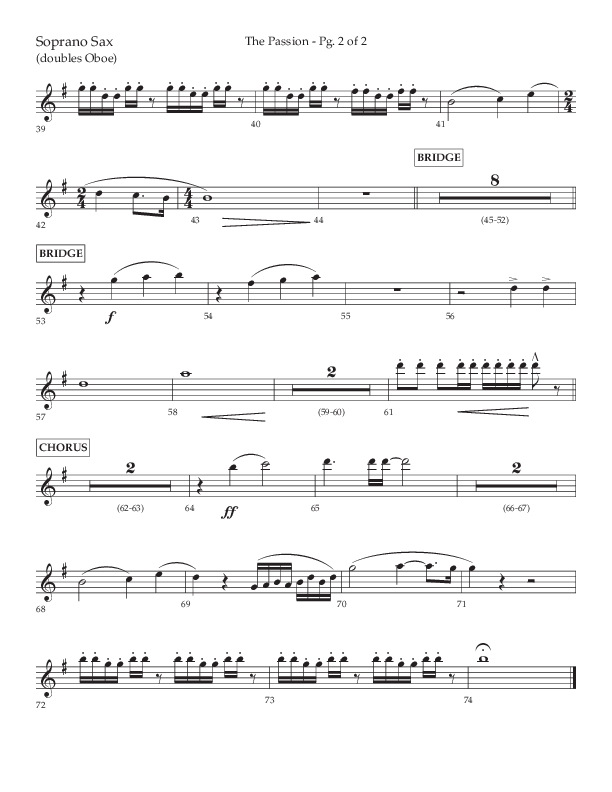 The Passion (Choral Anthem SATB) Soprano Sax (Lifeway Choral / Arr. Daniel Bondaczuk)