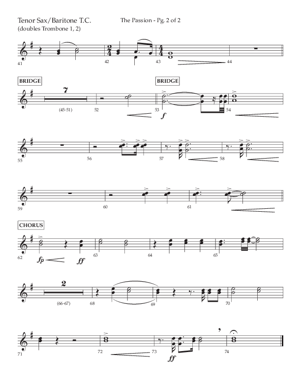 The Passion (Choral Anthem SATB) Tenor Sax/Baritone T.C. (Lifeway Choral / Arr. Daniel Bondaczuk)