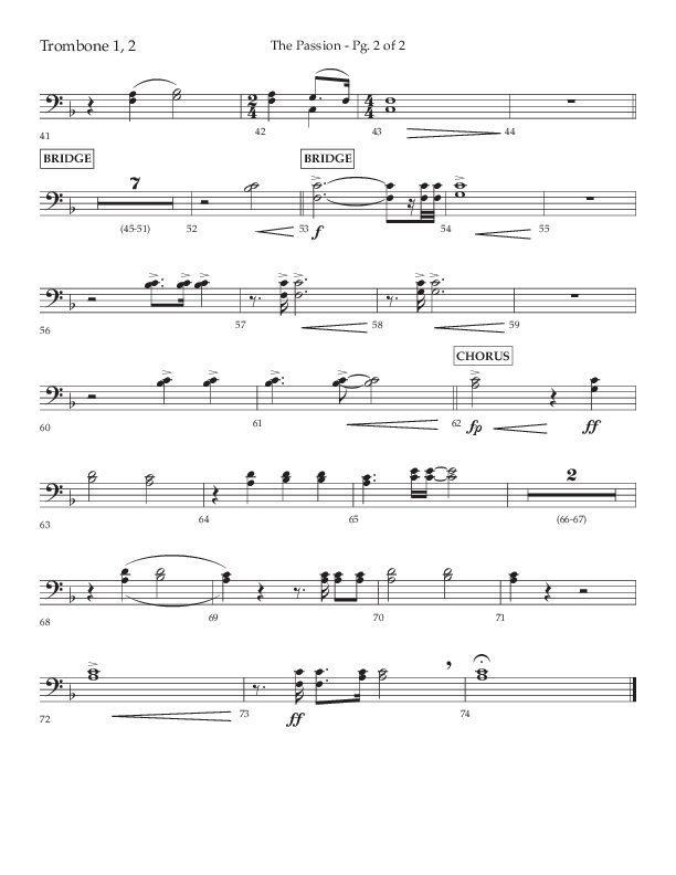 The Passion (Choral Anthem SATB) Trombone 1/2 (Lifeway Choral / Arr. Daniel Bondaczuk)