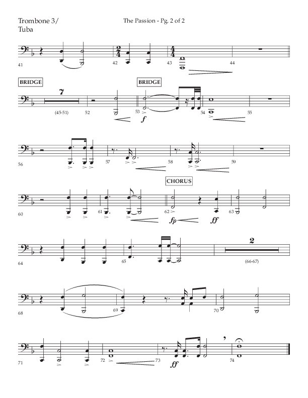 The Passion (Choral Anthem SATB) Trombone 3/Tuba (Lifeway Choral / Arr. Daniel Bondaczuk)