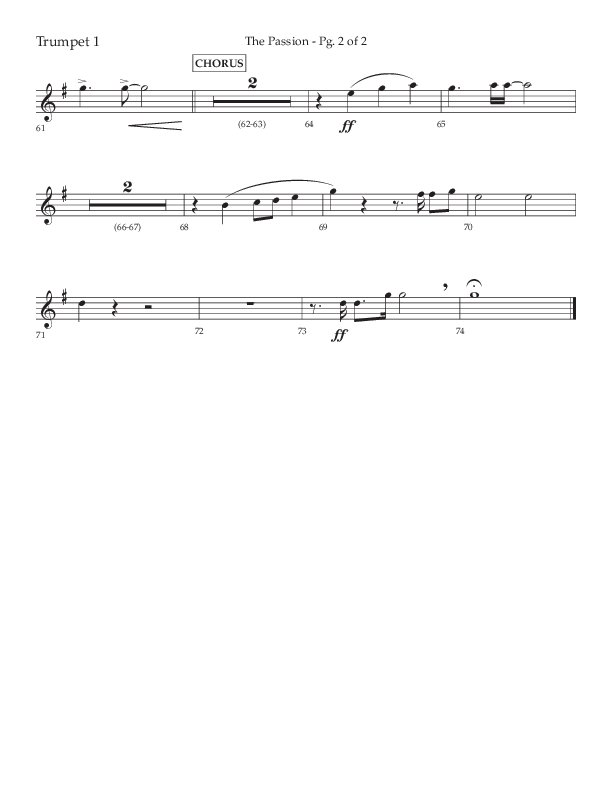 The Passion (Choral Anthem SATB) Trumpet 1 (Lifeway Choral / Arr. Daniel Bondaczuk)