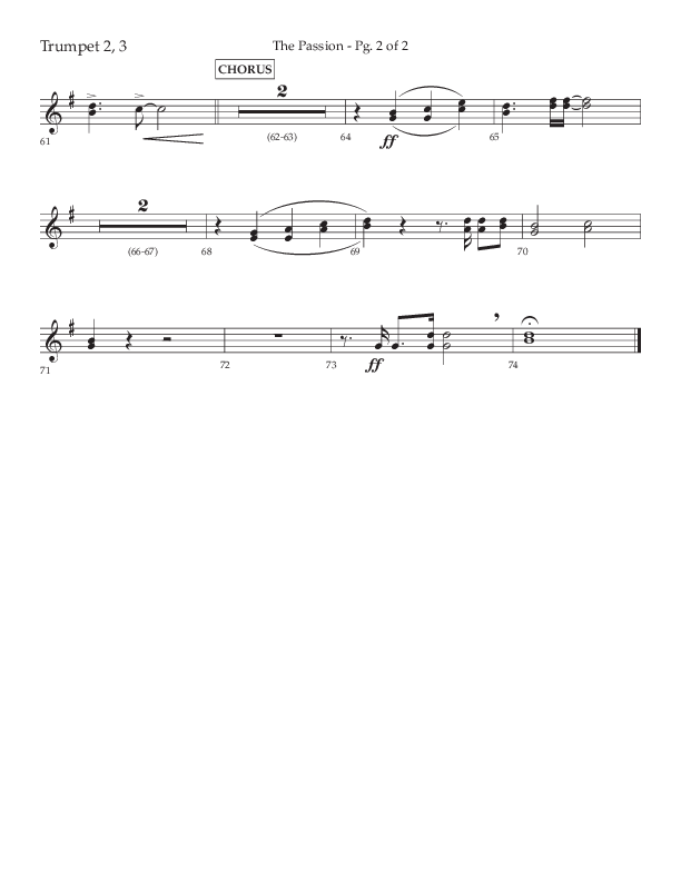 The Passion (Choral Anthem SATB) Trumpet 2/3 (Lifeway Choral / Arr. Daniel Bondaczuk)