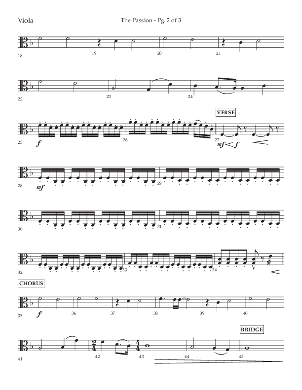 The Passion (Choral Anthem SATB) Viola (Lifeway Choral / Arr. Daniel Bondaczuk)