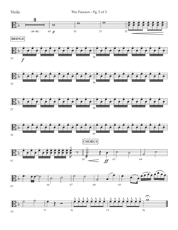 The Passion (Choral Anthem SATB) Viola (Lifeway Choral / Arr. Daniel Bondaczuk)
