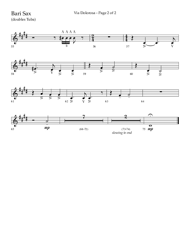 Via Dolorosa (Choral Anthem SATB) Bari Sax (Lifeway Choral / Arr. David Clydesdale)