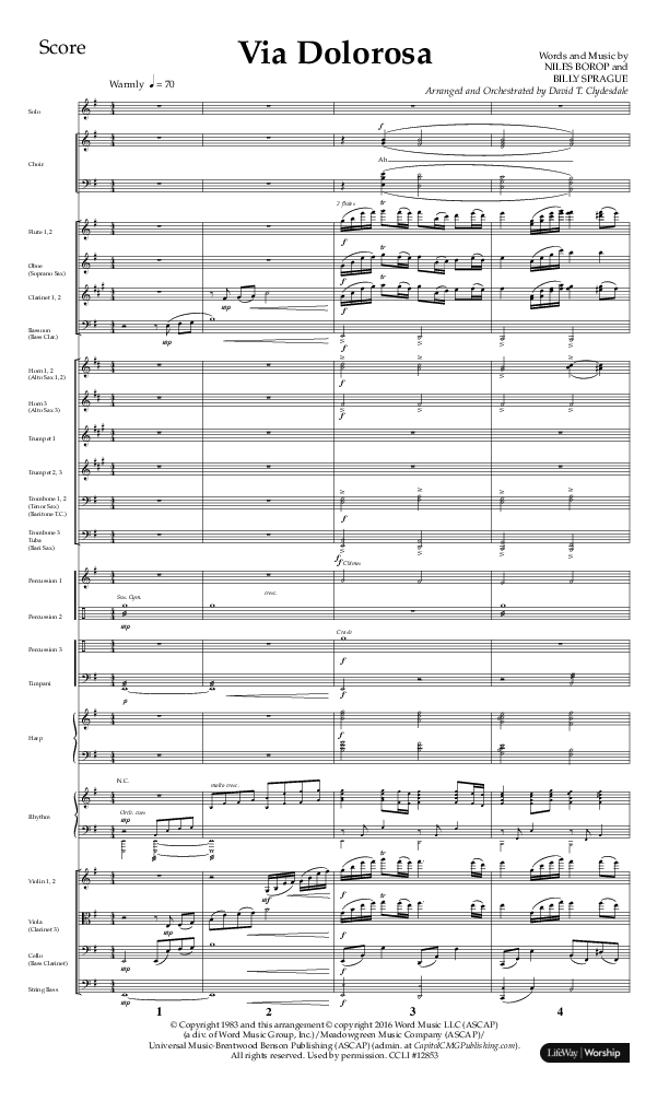 Via Dolorosa (Choral Anthem SATB) Orchestration (Lifeway Choral / Arr. David Clydesdale)