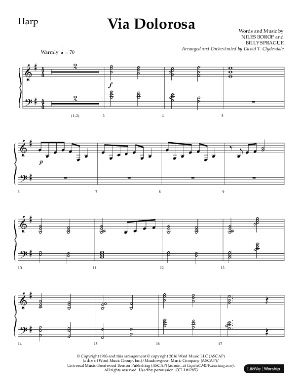 Via Dolorosa (Choral Anthem SATB) Harp (Lifeway Choral / Arr. David Clydesdale)