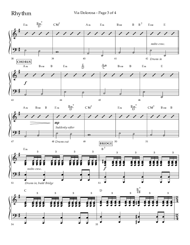 Via Dolorosa (Choral Anthem SATB) Rhythm Chart (Lifeway Choral / Arr. David Clydesdale)
