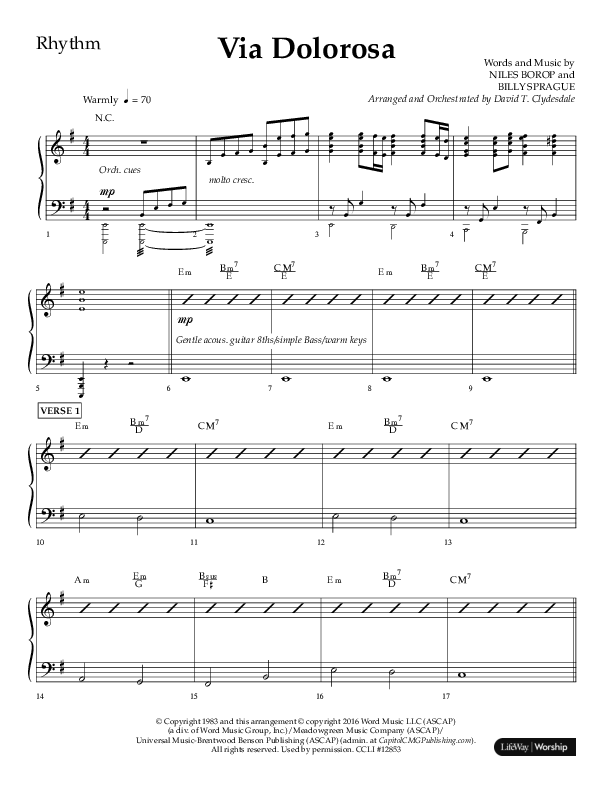 Via Dolorosa (Choral Anthem SATB) Lead Melody & Rhythm (Lifeway Choral / Arr. David Clydesdale)
