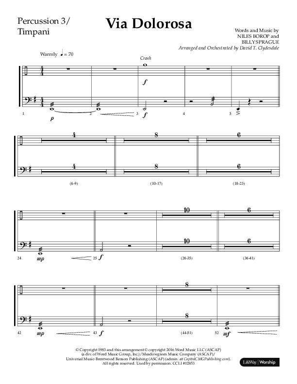 Via Dolorosa (Choral Anthem SATB) Timpani (Lifeway Choral / Arr. David Clydesdale)