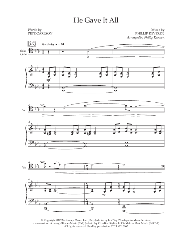 He Gave It All (Choral Anthem SATB) Anthem (SATB/Piano) (Lifeway Choral / Arr. Phillip Keveren)