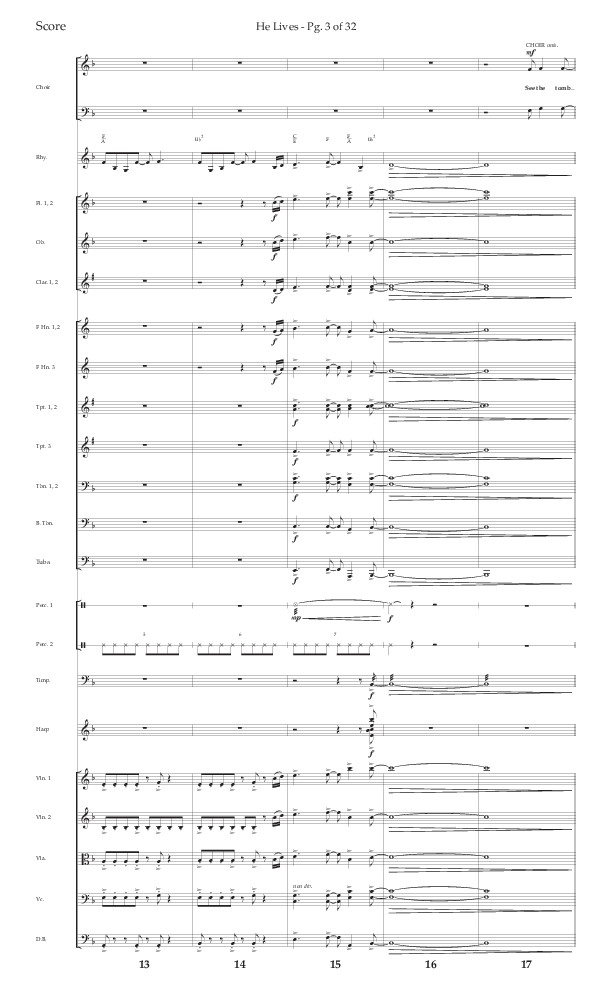 He Lives (Choral Anthem SATB) Orchestration (Lifeway Choral / Arr. David Wise / Orch. David Shipps)