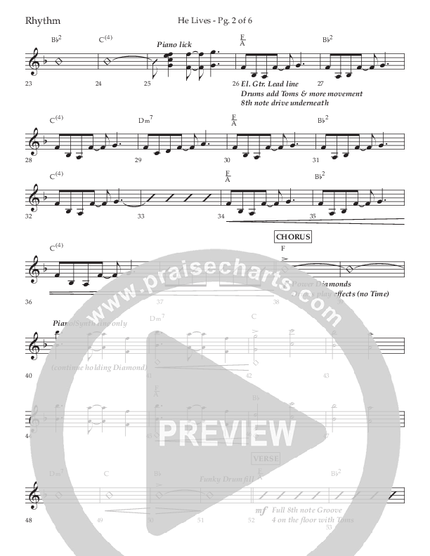 He Lives (Choral Anthem SATB) Lead Melody & Rhythm (Lifeway Choral / Arr. David Wise / Orch. David Shipps)