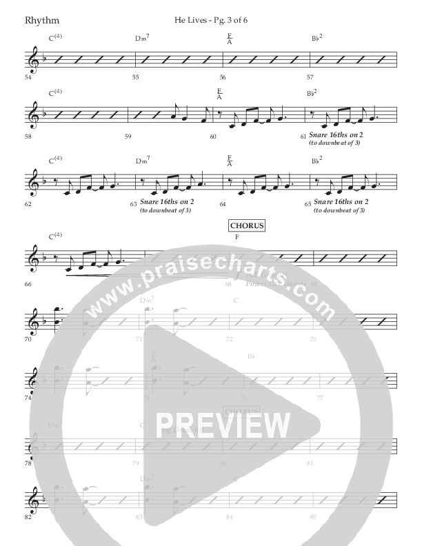 He Lives (Choral Anthem SATB) Lead Melody & Rhythm (Lifeway Choral / Arr. David Wise / Orch. David Shipps)