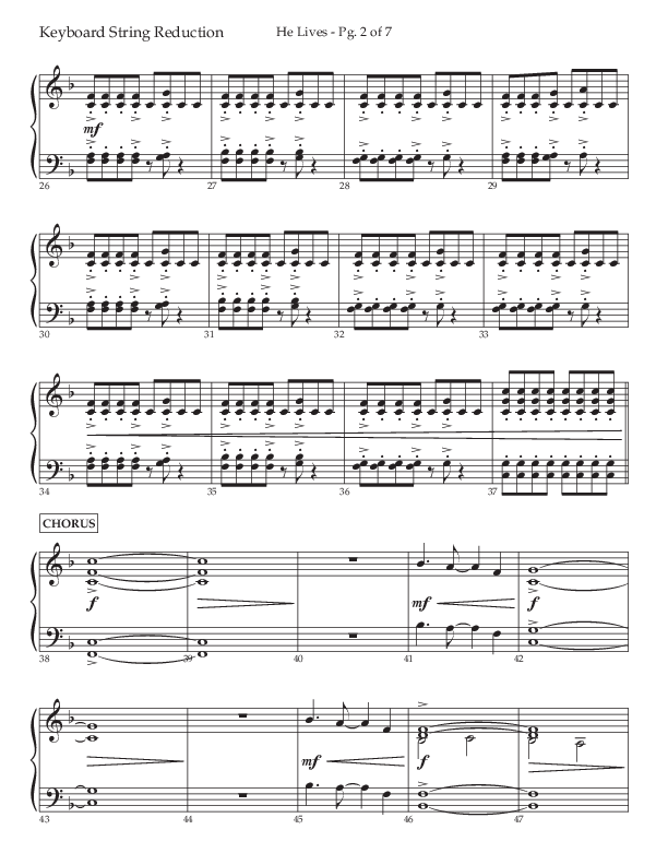 He Lives (Choral Anthem SATB) String Reduction (Lifeway Choral / Arr. David Wise / Orch. David Shipps)