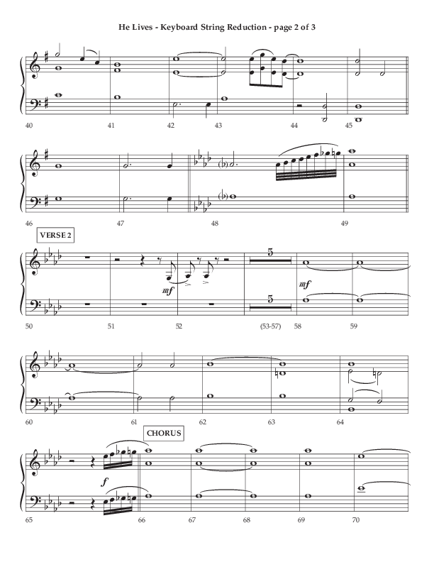 He Lives (Choral Anthem SATB) String Reduction (Lifeway Choral / Arr. Dale Bleam)