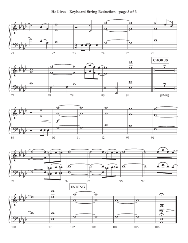 He Lives (Choral Anthem SATB) String Reduction (Lifeway Choral / Arr. Dale Bleam)