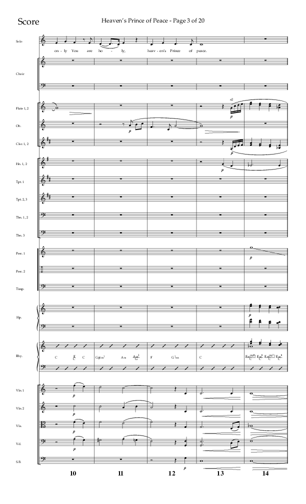 Heaven’s Prince of Peace (Choral Anthem SATB) Orchestration (Lifeway Choral / Arr. J. Daniel Smith)