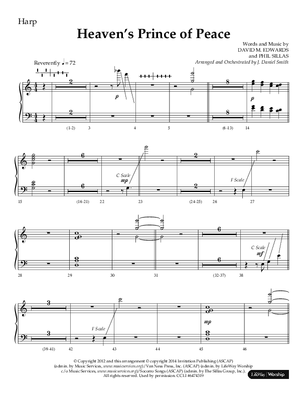 Heaven’s Prince of Peace (Choral Anthem SATB) Harp (Lifeway Choral / Arr. J. Daniel Smith)
