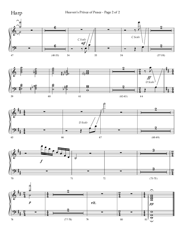 Heaven’s Prince of Peace (Choral Anthem SATB) Harp (Lifeway Choral / Arr. J. Daniel Smith)