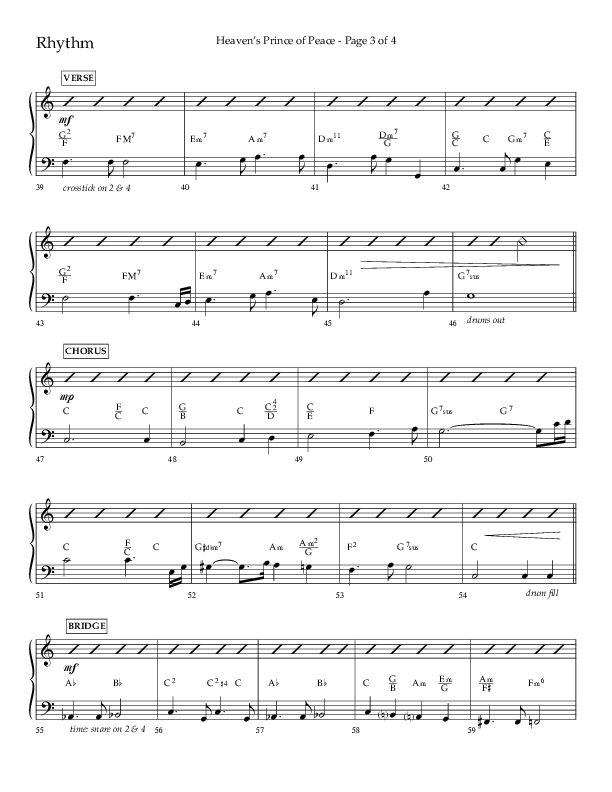 Heaven’s Prince of Peace (Choral Anthem SATB) Rhythm Chart (Lifeway Choral / Arr. J. Daniel Smith)