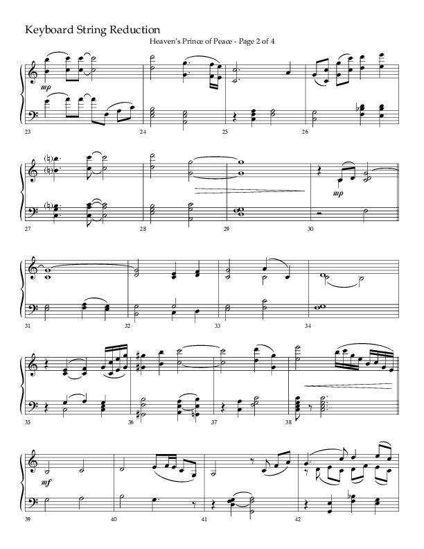 Heaven’s Prince of Peace (Choral Anthem SATB) String Reduction (Lifeway Choral / Arr. J. Daniel Smith)