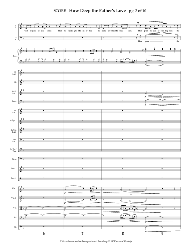 How Deep The Father's Love For Us (Choral Anthem SATB) Orchestration (Lifeway Choral / Arr. Philip Keveren)