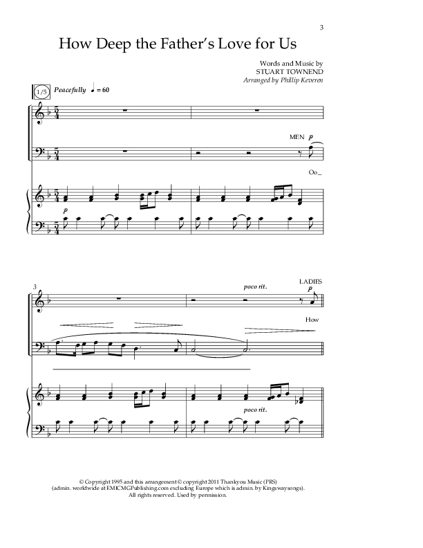 How Deep The Father's Love For Us (Choral Anthem SATB) Anthem (SATB/Piano) (Lifeway Choral / Arr. Philip Keveren)