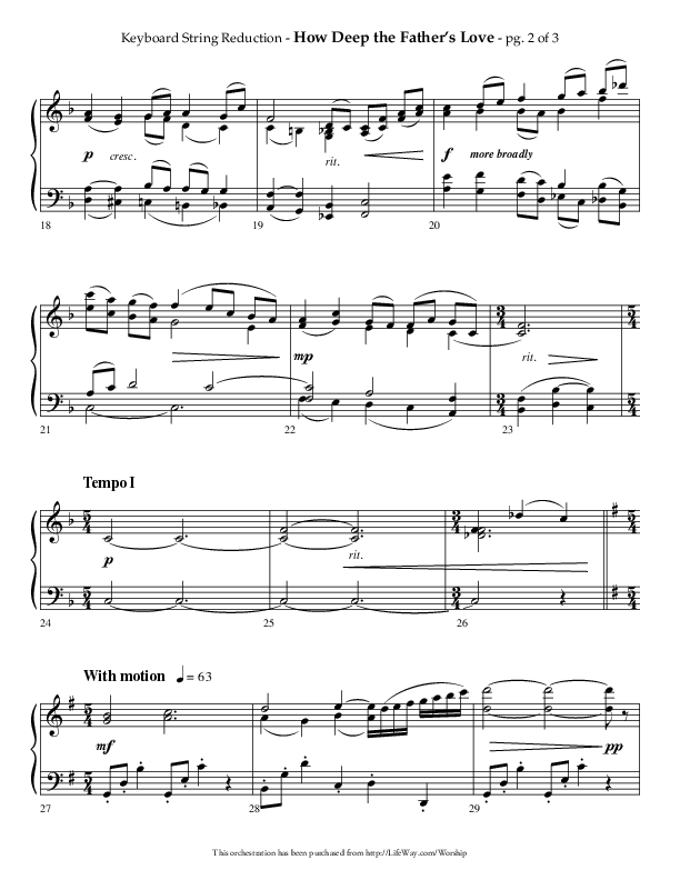 How Deep The Father's Love For Us (Choral Anthem SATB) String Reduction (Lifeway Choral / Arr. Phillip Keveren)