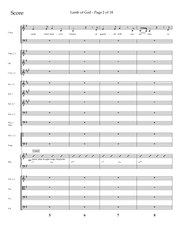 Lamb Of God (Choral Anthem SATB) Orchestration (Lifeway Choral / Arr. Daniel Semsen)