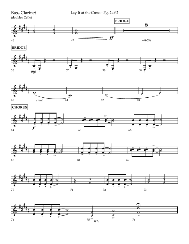 Lay It At The Cross (Choral Anthem SATB) Bass Clarinet (Lifeway Choral / Arr. Craig Adams)