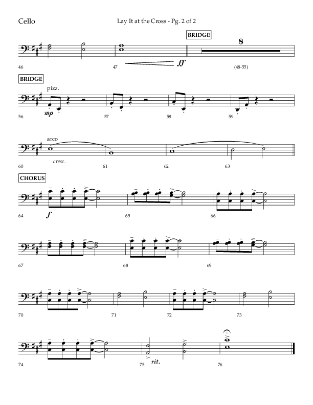Lay It At The Cross (Choral Anthem SATB) Cello (Lifeway Choral / Arr. Craig Adams)