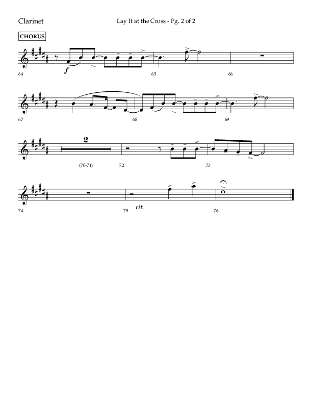 Lay It At The Cross (Choral Anthem SATB) Clarinet 1/2 (Lifeway Choral / Arr. Craig Adams)