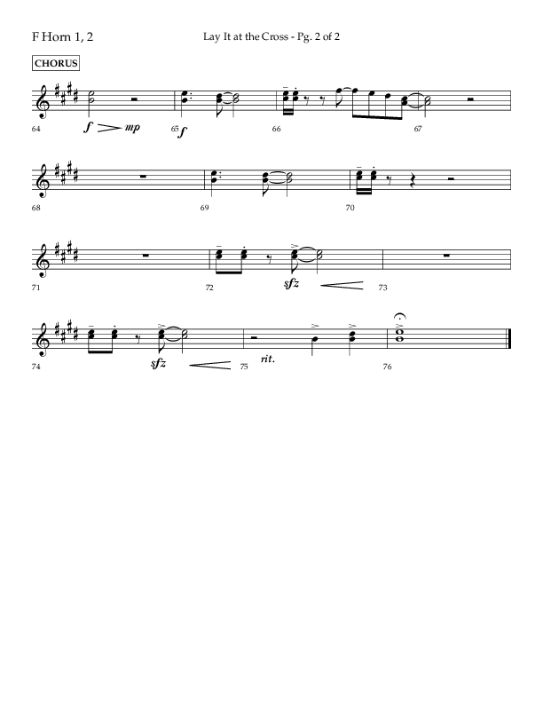 Lay It At The Cross (Choral Anthem SATB) French Horn 1/2 (Lifeway Choral / Arr. Craig Adams)