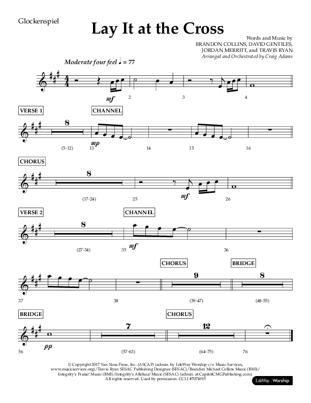 Lay It At The Cross (Choral Anthem SATB) Glockenspiel (Lifeway Choral / Arr. Craig Adams)