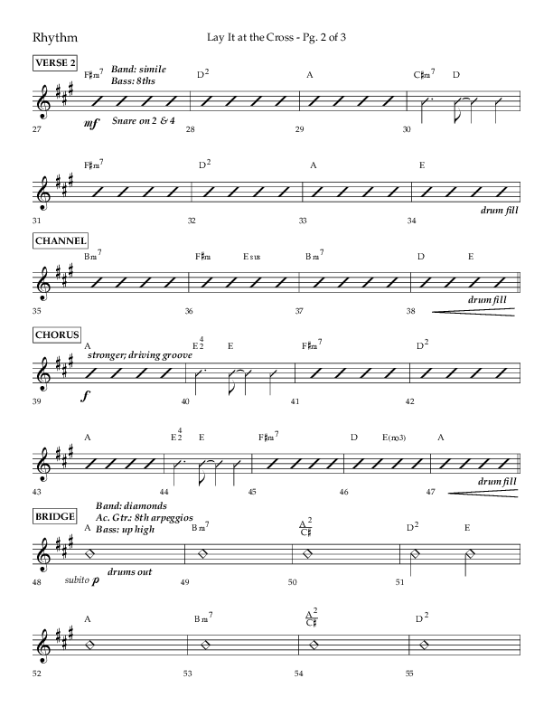 Lay It At The Cross (Choral Anthem SATB) Rhythm Chart (Lifeway Choral / Arr. Craig Adams)