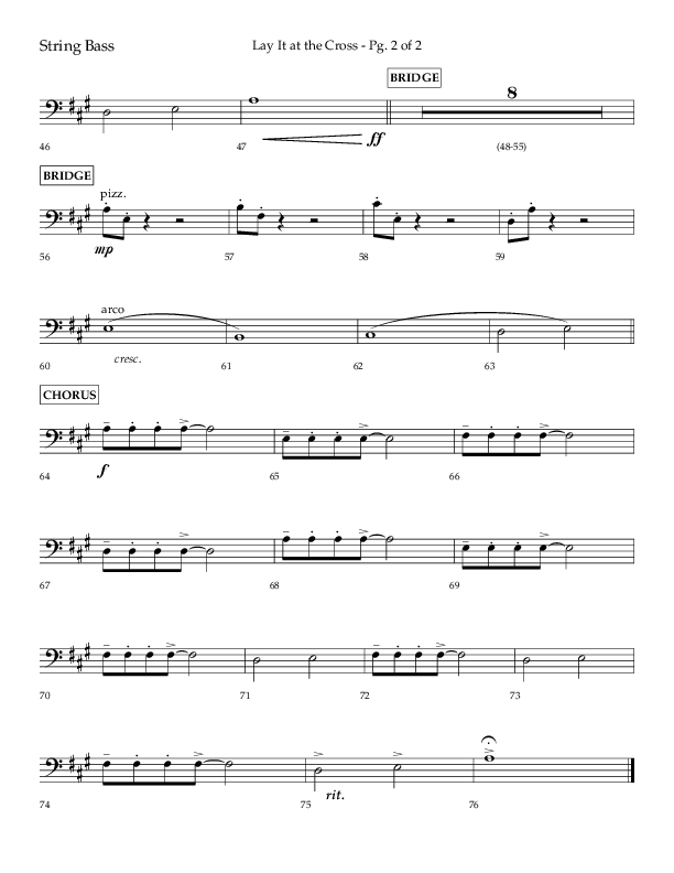 Lay It At The Cross (Choral Anthem SATB) String Bass (Lifeway Choral / Arr. Craig Adams)