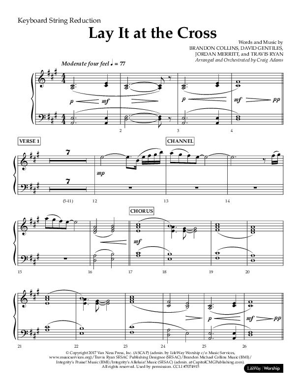 Lay It At The Cross (Choral Anthem SATB) String Reduction (Lifeway Choral / Arr. Craig Adams)