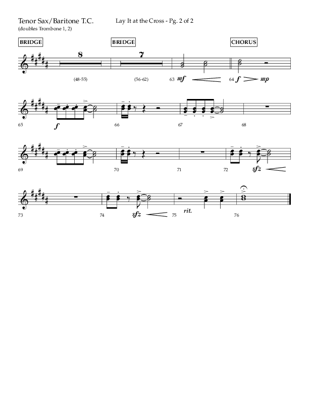 Lay It At The Cross (Choral Anthem SATB) Tenor Sax/Baritone T.C. (Lifeway Choral / Arr. Craig Adams)