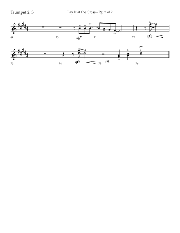 Lay It At The Cross (Choral Anthem SATB) Trumpet 2/3 (Lifeway Choral / Arr. Craig Adams)