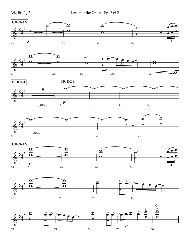 Lay It At The Cross (Choral Anthem SATB) Violin 1/2 (Lifeway Choral / Arr. Craig Adams)