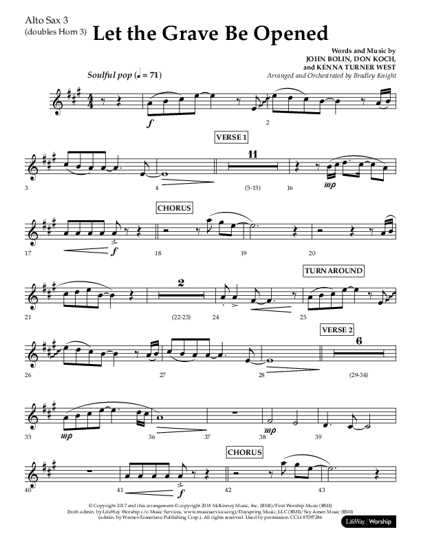 Let The Grave Be Opened (Choral Anthem SATB) Alto Sax (Lifeway Choral / Arr. Bradley Knight)