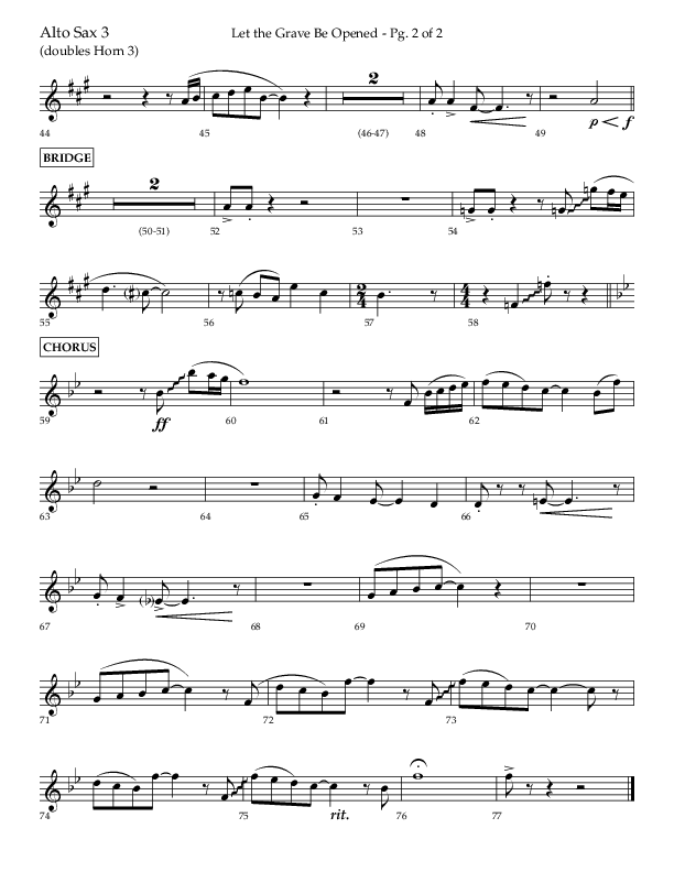 Let The Grave Be Opened (Choral Anthem SATB) Alto Sax (Lifeway Choral / Arr. Bradley Knight)