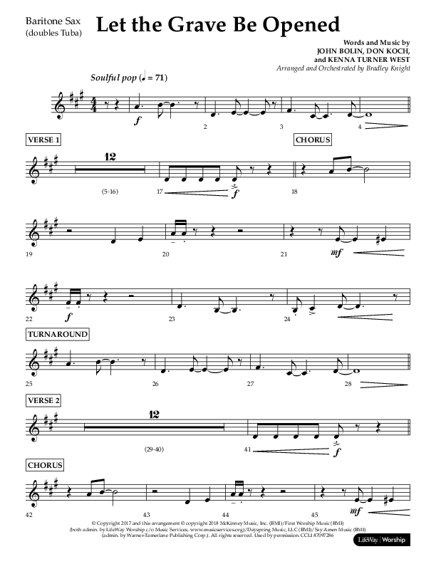 Let The Grave Be Opened (Choral Anthem SATB) Bari Sax (Lifeway Choral / Arr. Bradley Knight)