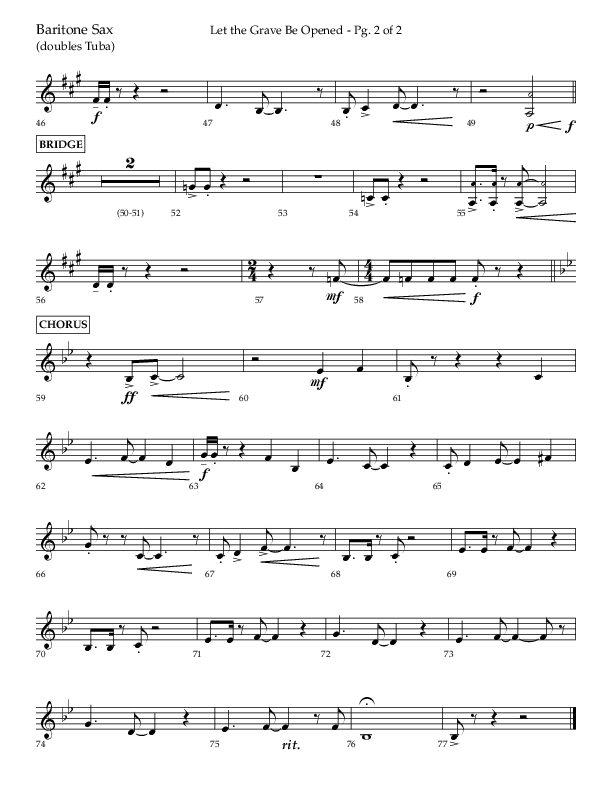 Let The Grave Be Opened (Choral Anthem SATB) Bari Sax (Lifeway Choral / Arr. Bradley Knight)