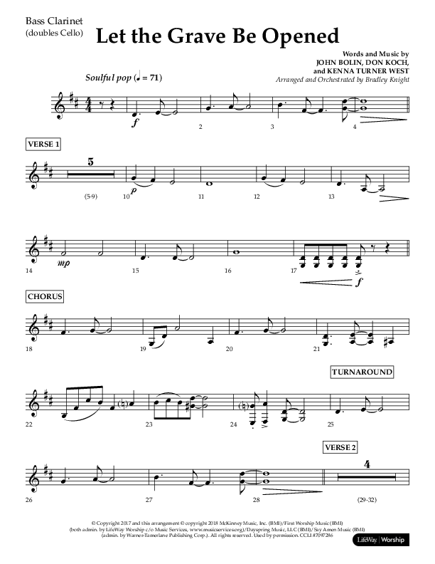 Let The Grave Be Opened (Choral Anthem SATB) Bass Clarinet (Lifeway Choral / Arr. Bradley Knight)